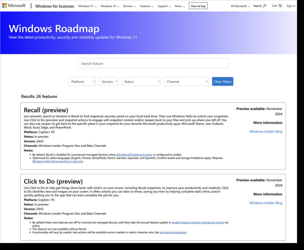 Microsoft Introduces a Comprehensive Roadmap for Monitoring Future Windows Features
