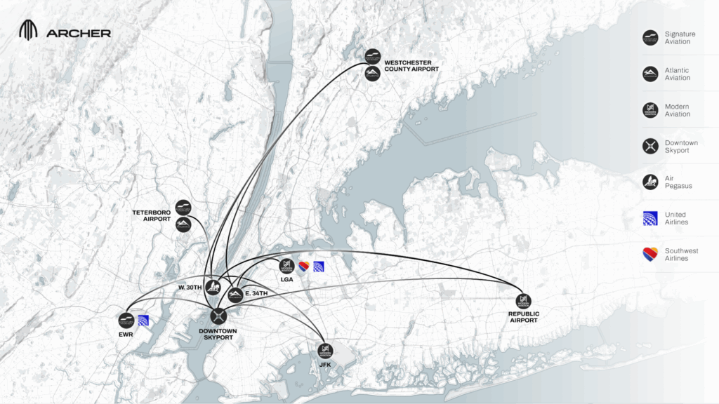 Archer Reveals Strategy for Implementing Air Taxi Service Between New York’s Major Airports