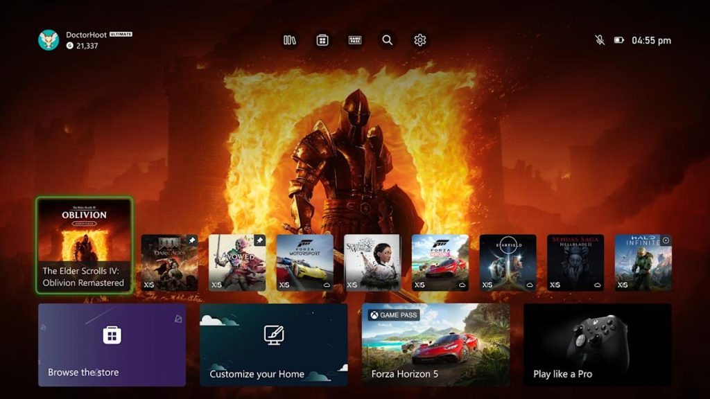 Xbox Allows You to Pin Your Three Favorite Games to the Home Screen