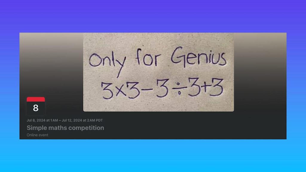 A Phony Facebook Event Masquerading as a Math Problem Tops Posts for Six Months