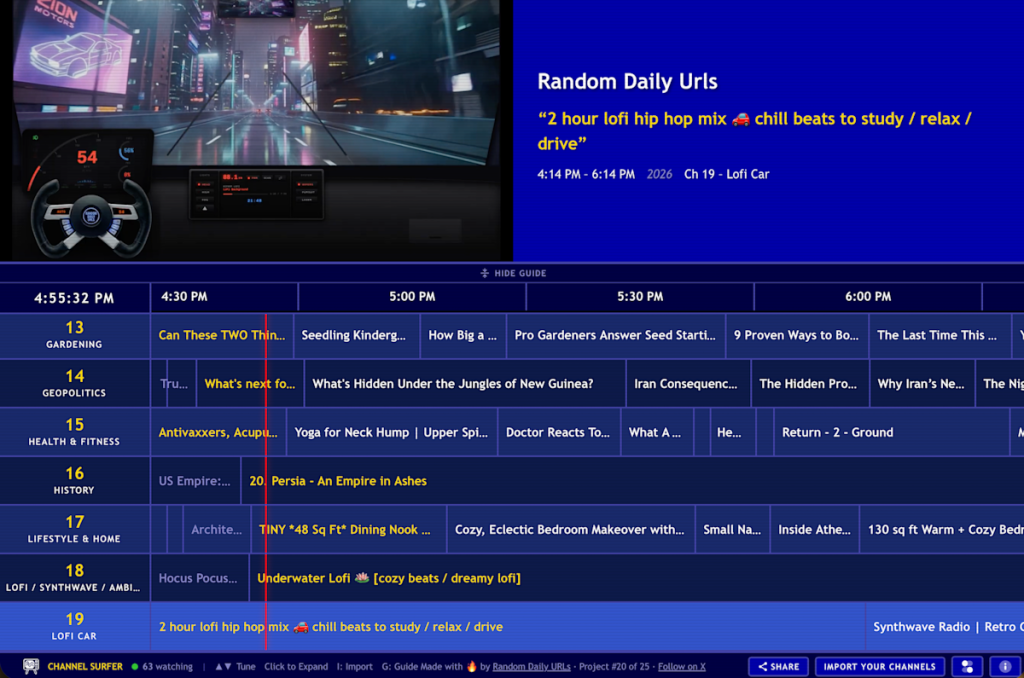 This web app allows you to browse YouTube like a ’90s kid flipping through cable channels. This web app allows you to browse YouTube like a ’90s kid flipping through cable channels.