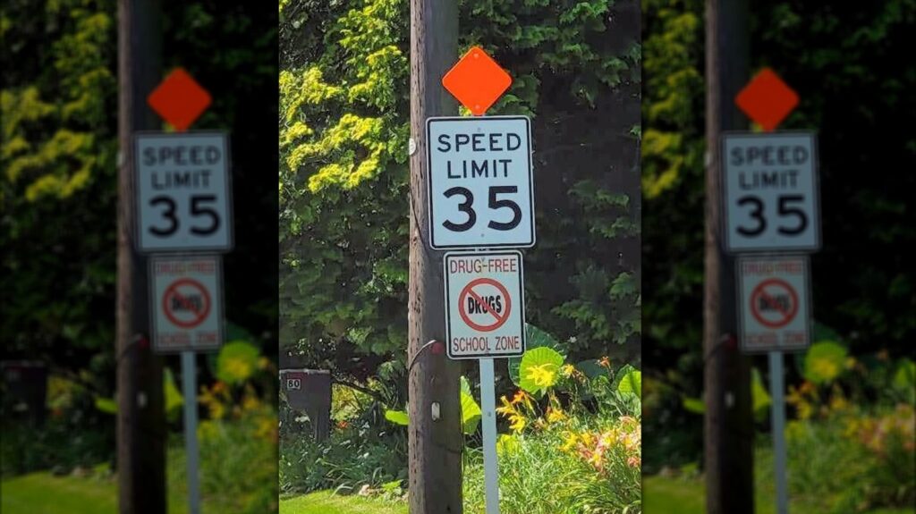 What’s the Purpose of the Orange Diamond on Certain Speed Limit Signs? What’s the Purpose of the Orange Diamond on Certain Speed Limit Signs?