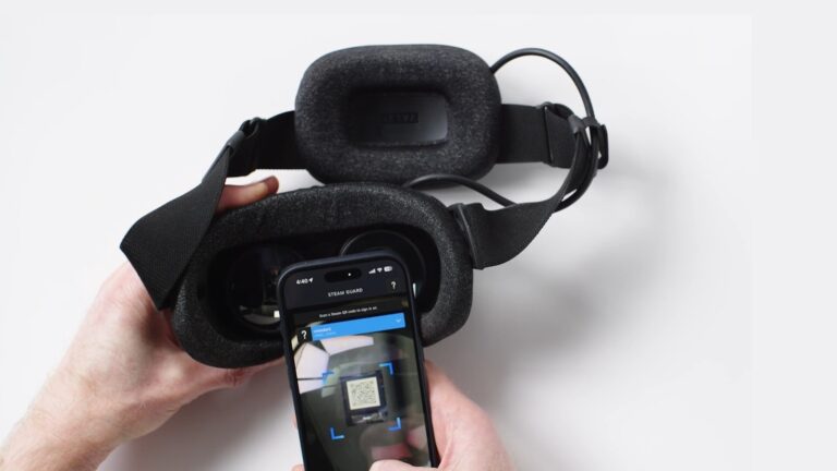 Valve Steam Frame videos demonstrate headset usage, fitting adjustments, and login procedures.